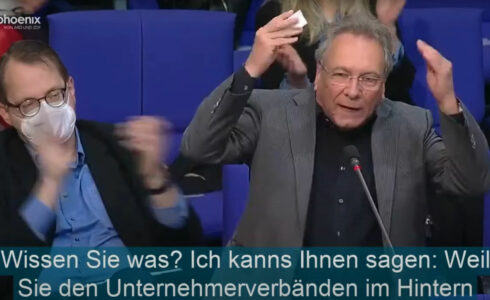 Klaus Ernst im Bundestag mit Zwischenruf zum Infektionsschutzgesetz